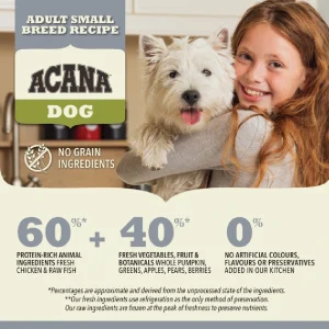Acana храна за кучиња. Acana dog food in Skopje. Small breeds dogs Acana dog food at pet shop mona in Skopje.